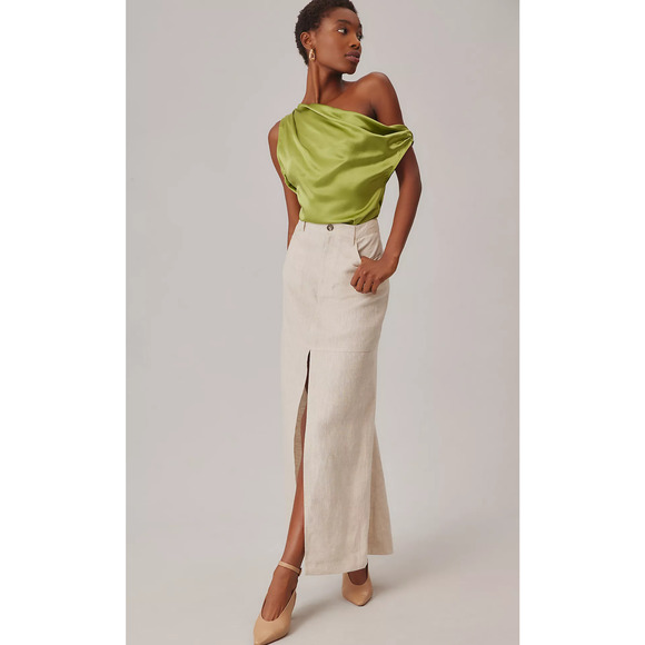 Reformation Linen Maxi Skirt - New Size 12 - Picture 1 of 5